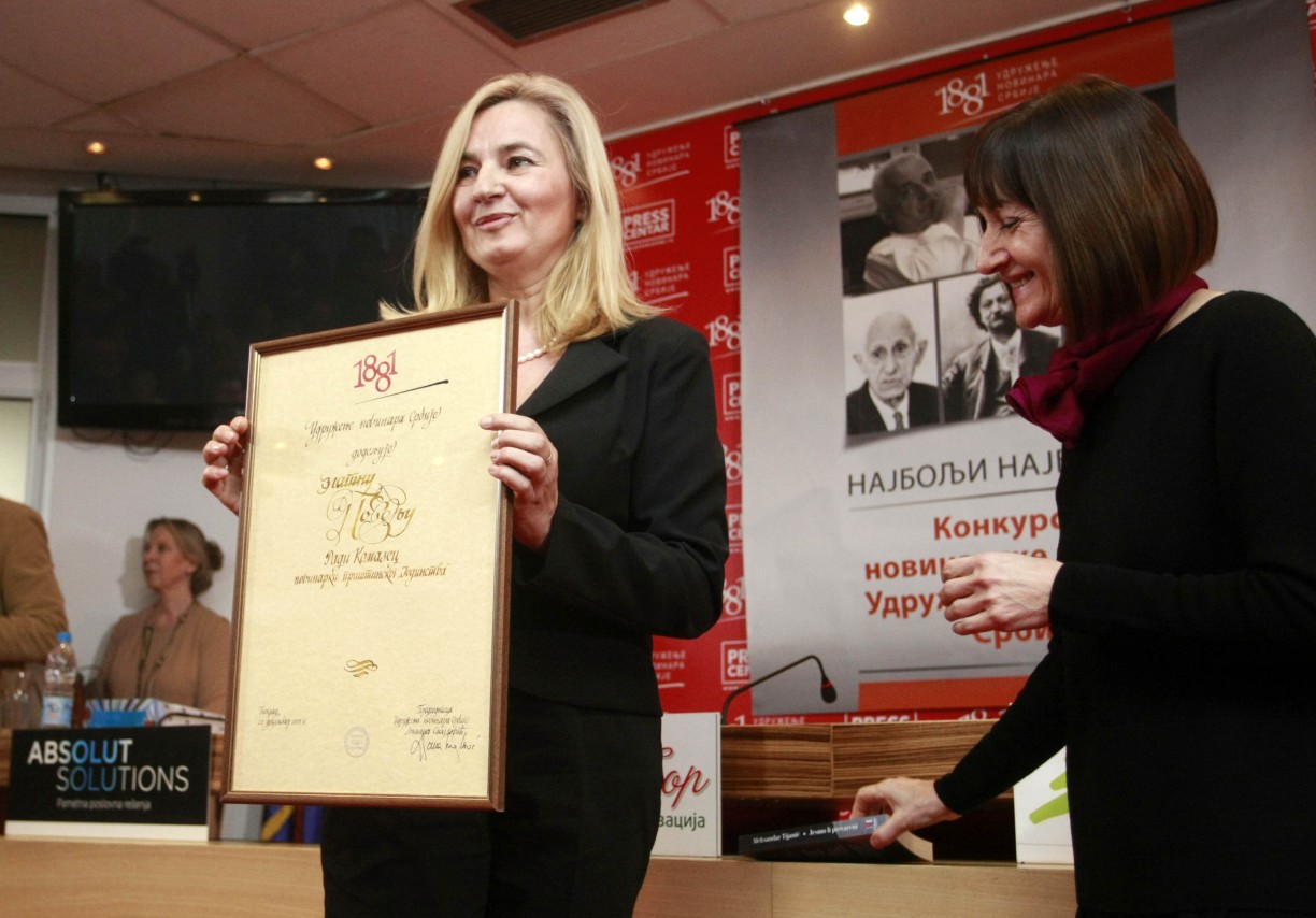 Zlatnu povelju za dugogodišnji rad i doprinos novinarstvu i razvoj novinarske organizacije - Rada Komazec